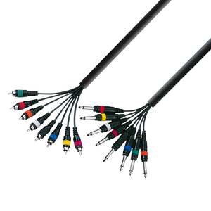 Câble multipaire 8 RCA Mâles vers 8 Jack mono 6.35 long 3m