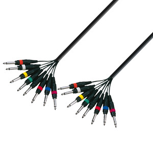 Câble multipaire 8 Jack mono 6.35 Mâles vers 8 Jack mono 6.35 long 3m