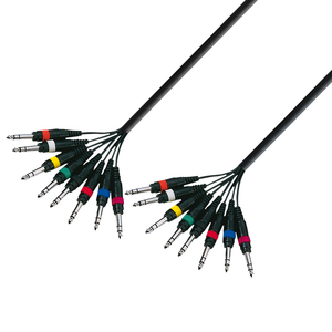 Câble multipaire 8 Jack stéréo 6.35 Mâles vers 8 Jack stéréo 6.35 long 5m