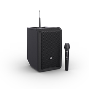 ANNY® 8 HHD B5 LD Systems - Enceinte portable de sonorisation Bluetooth® sur batterie avec mixage intégrée et micro main sans fil, Noir