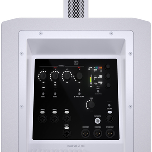 LD Systems MAUI® 28 G3 MIX W - Système de sonorisation à colonne cardioïde compacte avec table de mixage numérique, blanc