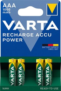 4 Piles rechargeable Varta HR03 AAA - PILES/Piles Rechargeable 