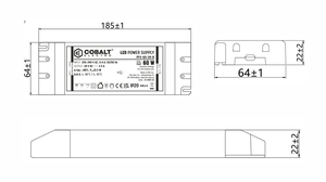 PFV 12V 60W Cobalt - Alimentation 230V vers 12v continu DC 60W 5A IP20