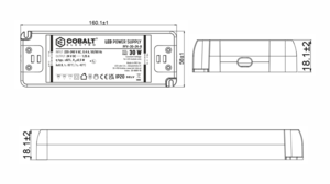 PFV 24V 30W Cobalt - Alimentation 230V vers 24V continu DC 30W 1,25A IP20