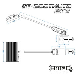 BT-BOOTHLITE 35TW Briteq – Eclairage de stand ou d’expo blanc variable avec fixation déportée