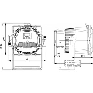 BT-SUNRAY 130R Briteq - Projecteur COB étanche IP65 130W blanc Chaud