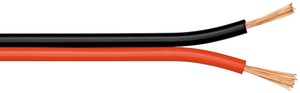 Bobinne de 100m de câble haut parleur rouge et noir 2X0.5mm2 éco