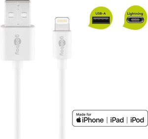 Cable USB Lightning apple pour charge ou synchro Blanc 3M