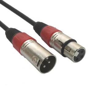 Câble XLR 3 mâle vers XLR 3 Femelle 10m avec repérage rouge