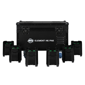 ELEMENT H6 PAK ADJ - Pack de 6 projecteurs IP54 4X20W RGBWA-UV avec flight de recharge