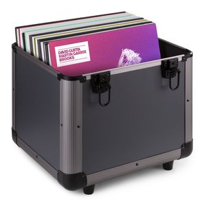 Valise pour 80 disques vinyls 30cm design titane