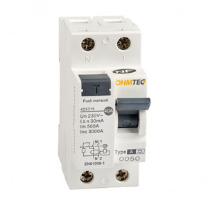 Interrupteur différentiel 30 mA 1 P + N 40A type A Ohmtec