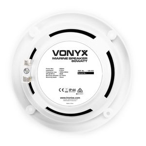 MSV50 Vonyx - Paire de haut parleur encastrable 5 pouces 80W 8ohms blanc