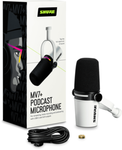 MV7+-W Shure - Micro Podcast XLR et USB-c Blanc