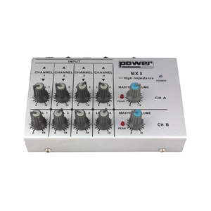 MX8 power acoustics Console de Mixage sur pile ou secteur