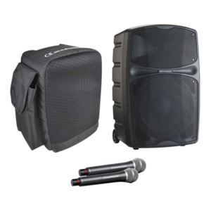 Pack Racer 250 F5 Audiophony Enceinte autonome Bluetooth 12 pouces 250W RMS + 1 Housse + 2 Micros Main