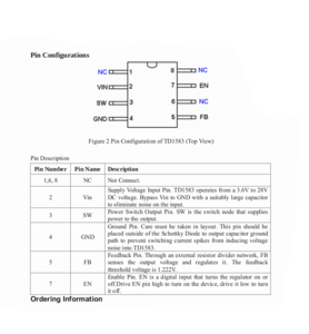 TD1583 Driver charge de batterie 3,6 à 26V 3A convertisseur DC/DC 380KHz