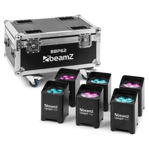 SET BBP62 BeamZ Pro – Pack de 6 projecteurs sur batteries 6X12W IP65 avec Flight de charge