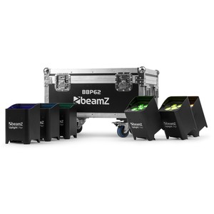 SET BBP62 BeamZ Pro – Pack de 6 projecteurs sur batteries 6X12W IP65 avec Flight de charge