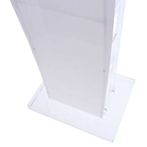 Pupitre de conférence en plexiglas hauteur 1m10 plateau 60 x 45 cm