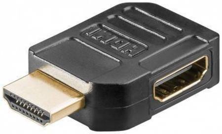 Image principale du produit Adaptateur HDMI Mâle femelle d'angle droit doré