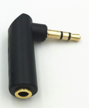Image secondaire du produit Adaptateur mini jack 3.5mm coudé vers mini jack 3.5mm coudé stéréo doré