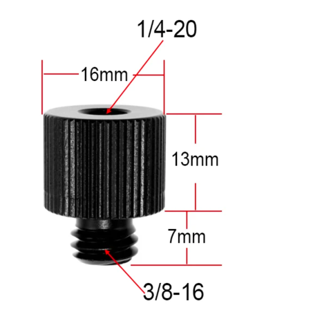 Image secondaire du produit Adaptateur 1/4 femelle vers 3/8 mâle pour accessoires micro et photo