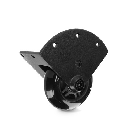 Image principale du produit 37450S BLK Adam Hall Hardware - Roulette coin encastrable bandage souple, 75 mm, noire