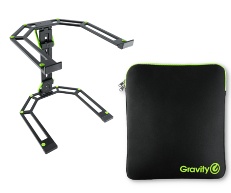 Image principale du produit Gravity LTS 01 B SET 1 - Pied réglable pour ordinateurs portables et organes de commande, housse de protection en néoprène incluse