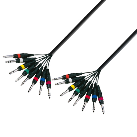 Image principale du produit Câble multipaire 8 Jack stéréo 6.35 Mâles vers 8 Jack stéréo 6.35 long 5m