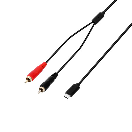 Image principale du produit Câble USB-C en Y | 2 x RCA/cinch mâle x USB-C | 3 m