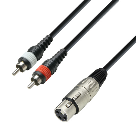 Image principale du produit câble audio XLR femelle vers 2 x RCA mâles, 6m