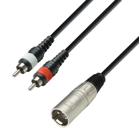 Image principale du produit Câble audio XLR mâle vers 2 x RCA mâles, 1m