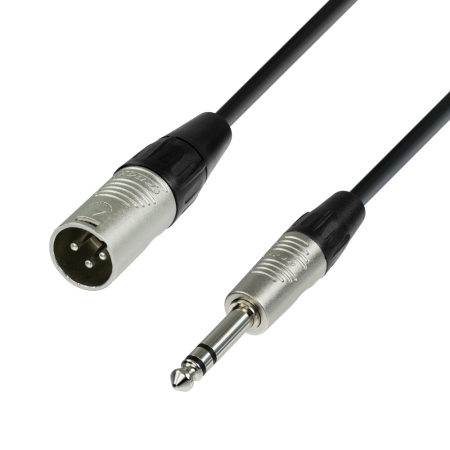 Image principale du produit Adam Hall Cables K4 BMV 0060 - Câble Micro REAN XLR mâle vers Jack 6,35 mm TRS stéréo 0,6 m