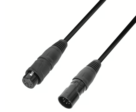 Image principale du produit cable DMX 110ohms XLR 5 broches male Femelle IP65 1,5m