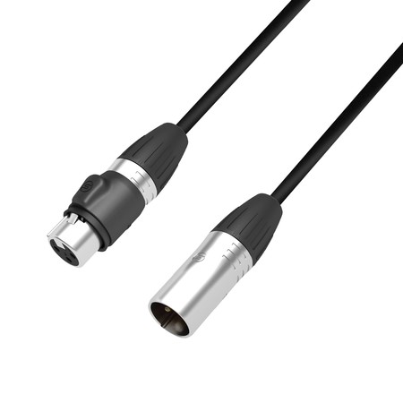 Image principale du produit Adam Hall Cables K 4 DMF 0050 IP 65 - Câble DMX AES/EBU XLR mâle 3 points vers XLR femelle IP65 0,5 m