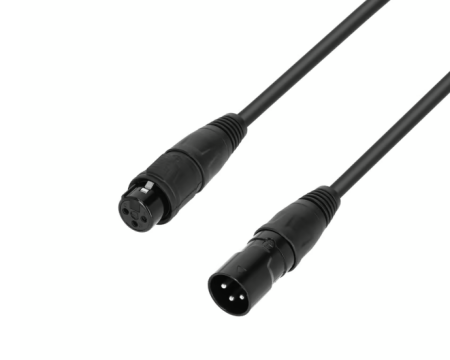 Image principale du produit Adam Hall Cables K 4 DMF 0300 IP 65 - Câble DMX AES/EBU XLR mâle 3 points vers XLR femelle IP65 3m