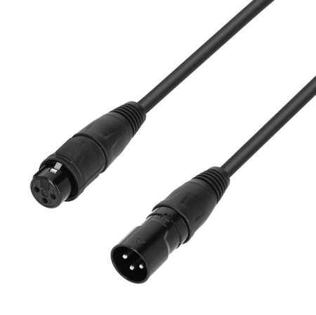 Image principale du produit K4DMF1000 IP65 Adam Hall Cables - Câble DMX AES/EBU XLR mâle 3 points vers XLR femelle IP65 10m