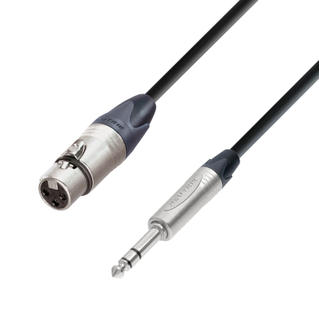 Image principale du produit Câble Micro XLR Neutrik femelle vers Jack 6,35 mm TRS stéréo Neutrik 3 m