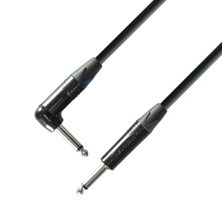 Image principale du produit Adam Hall Cables K5 IRP 0450 - Câble Instrument Neutrik Jack 6,35 mm mono vers Jack 6,35 mm mono coudé 4,5 m