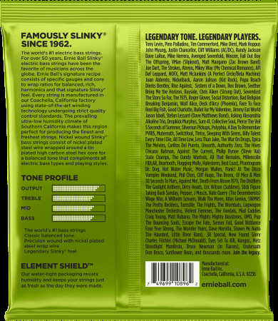 Image nº4 du produit 2856 ERNIE BALL - Jeu de cordes de basse - Regular Slinky medium scale 45-65-85-105