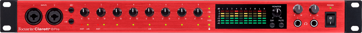 Image principale du produit Clarett+ 8PRE FOCUSRITE - Interface audio 18/20