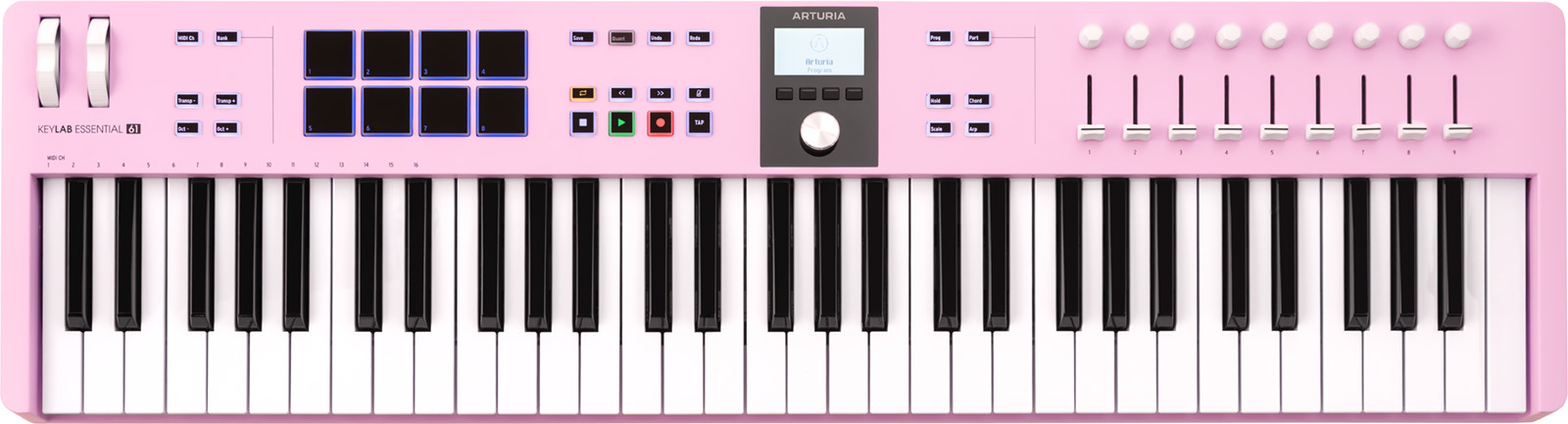 Image principale du produit KeyLab Essential 3-61-ROS ARTURIA - Clavier MIDI 61 touches Rose Quartz, contrôleurs DAW