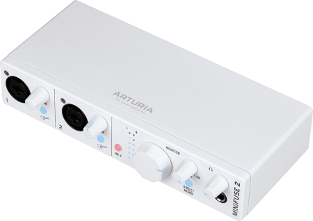 Image principale du produit MINIFUSE2-WH ARTURIA Interface audio 2 entrées/sorties blanche robuste compacte