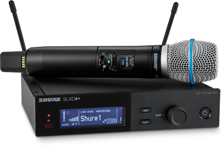 Image principale du produit SLXD24+E-B87A-G65 SHURE - Système complet micro main B87A 470-606 MHz