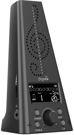 Image principale du produit WMT-230-BLK CHERUB - Métronome/accordeur électronique noir, écran lumineux, sortie casque,