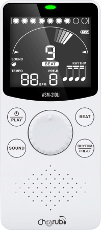 Image principale du produit WSM-210LI CHERUB - Métronome électronique compact, rechargeable, 4 sons, écran LCD, suppor