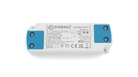 Image principale du produit PFV 12V 15W Cobalt - Alimentation 230V vers 12v continu DC 15W IP20