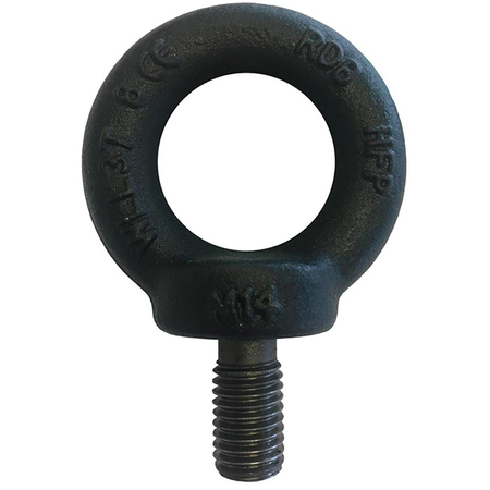 Image principale du produit Anneau mâle Grade 80 M6 (type DIN 580) Haute résistance 0,4T Noir mat
