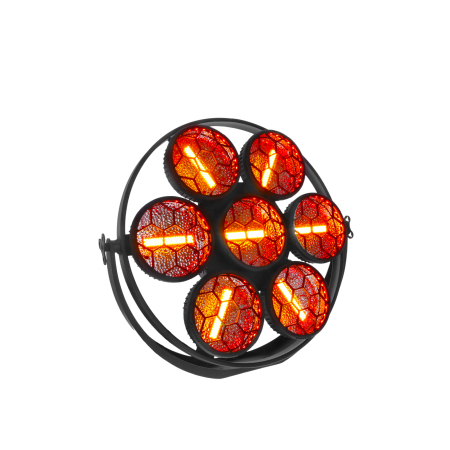 Image principale du produit ARDECO 7GLD J.COLLYNS – Projecteur retro 7 x 60W Blanc chaud et couleur